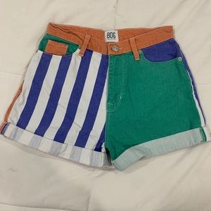Vintage color block shorts